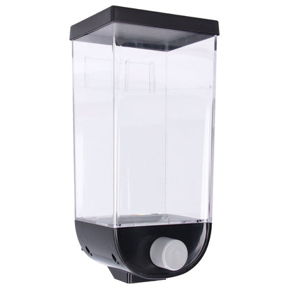 Square Dry Food Dispenser Wall Mounted Grain Storage Container Laundry Bead Cereal Dispenser for Kitchen1.5L