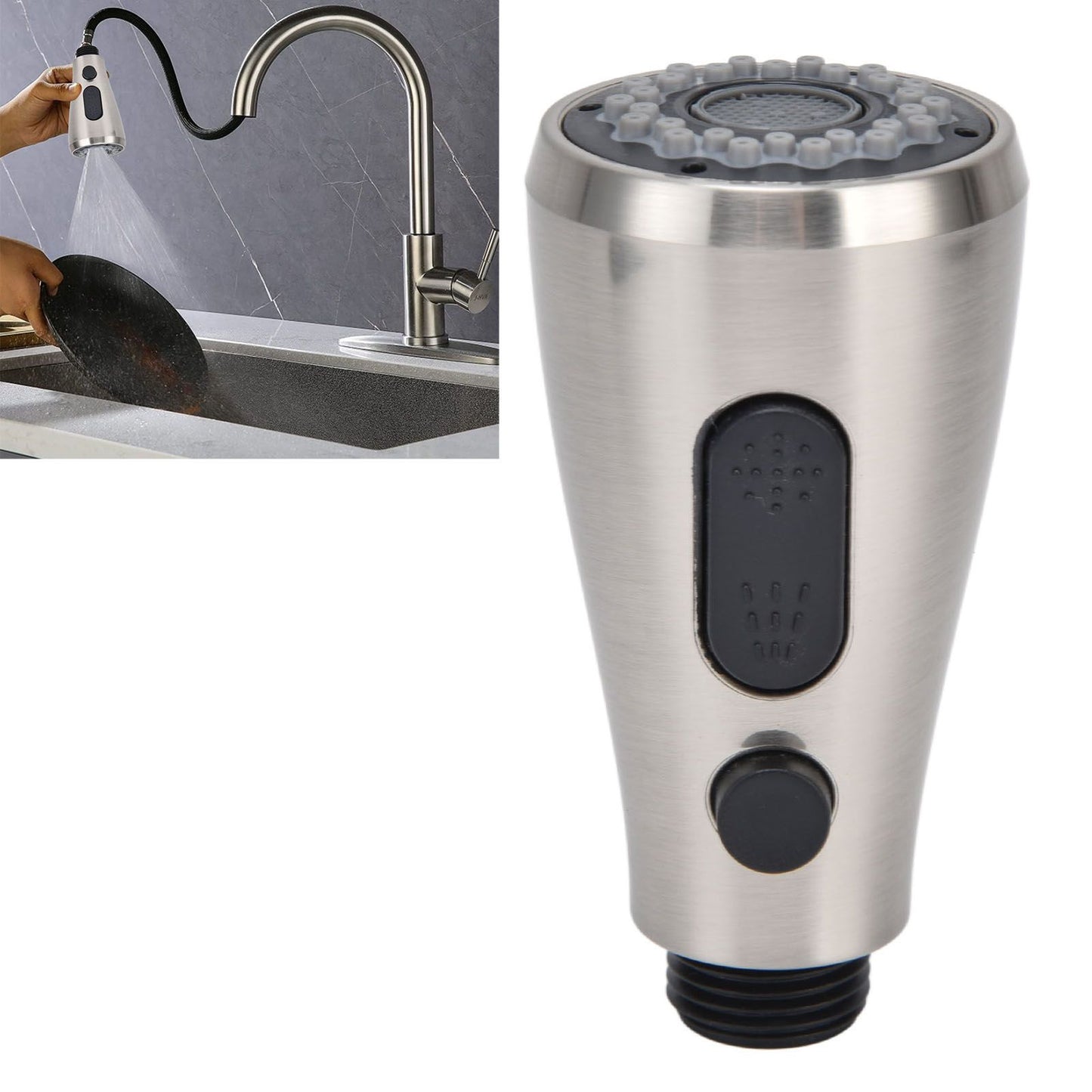 Kitchen Faucet Sprayer Head G1/2 Strong Removal Brief Shape Softer Water Flowing Kitchen Sink Sprayer HeadC