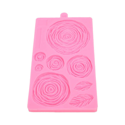 Roses Mold Stick Proof Toxic Free Odorless Dishwasher Safe Silicone Leaf Flower Mould for DIY Cake Chocolate