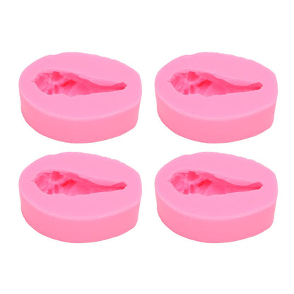 4 Pcs Silicone Mold Drumstick Shape Fondant Silicone Mold Chocolate Cake Decorating Mold DIY Pastry Baking Mold