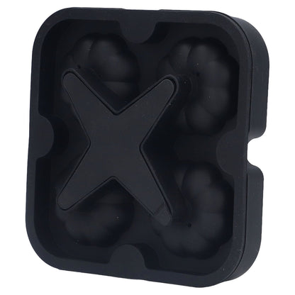 Pumpkin Ice Ball Mold 3D Pumpkin Shape Food Grade Silicone 4 Cells Easy Release Whiskey Ice Mold for Coffee Tea Cocktail Black