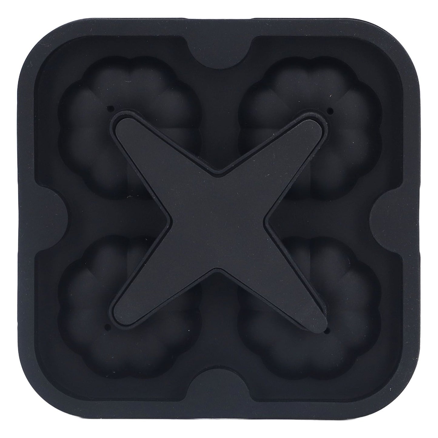 Pumpkin Ice Ball Mold 3D Pumpkin Shape Food Grade Silicone 4 Cells Easy Release Whiskey Ice Mold for Coffee Tea Cocktail Black