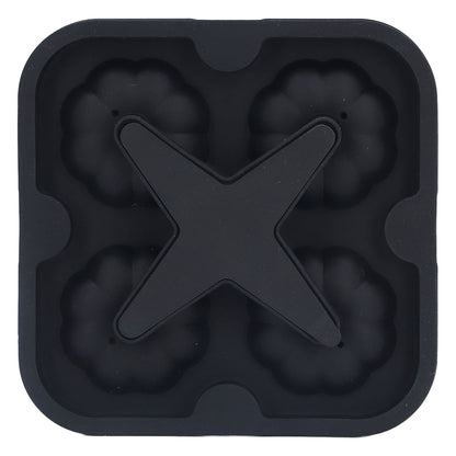 Pumpkin Ice Ball Mold 3D Pumpkin Shape Food Grade Silicone 4 Cells Easy Release Whiskey Ice Mold for Coffee Tea Cocktail Black