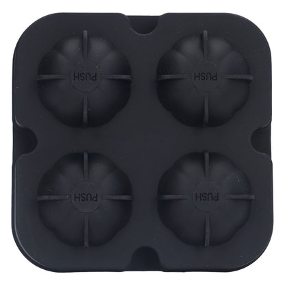 Pumpkin Ice Ball Mold 3D Pumpkin Shape Food Grade Silicone 4 Cells Easy Release Whiskey Ice Mold for Coffee Tea Cocktail Black
