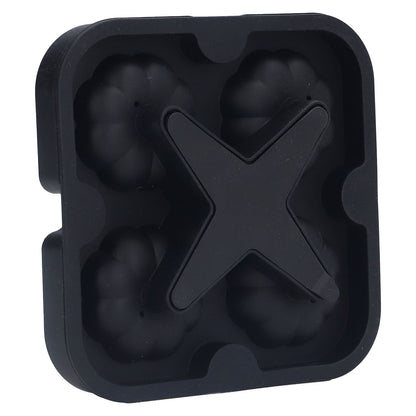 Pumpkin Ice Ball Mold 3D Pumpkin Shape Food Grade Silicone 4 Cells Easy Release Whiskey Ice Mold for Coffee Tea Cocktail Black