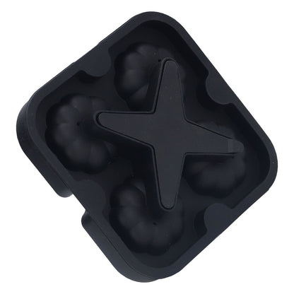 Pumpkin Ice Ball Mold 3D Pumpkin Shape Food Grade Silicone 4 Cells Easy Release Whiskey Ice Mold for Coffee Tea Cocktail Black