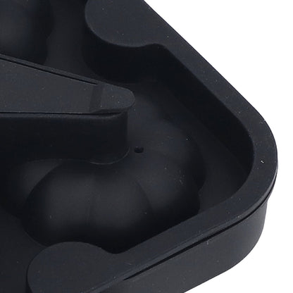 Pumpkin Ice Ball Mold 3D Pumpkin Shape Food Grade Silicone 4 Cells Easy Release Whiskey Ice Mold for Coffee Tea Cocktail Black