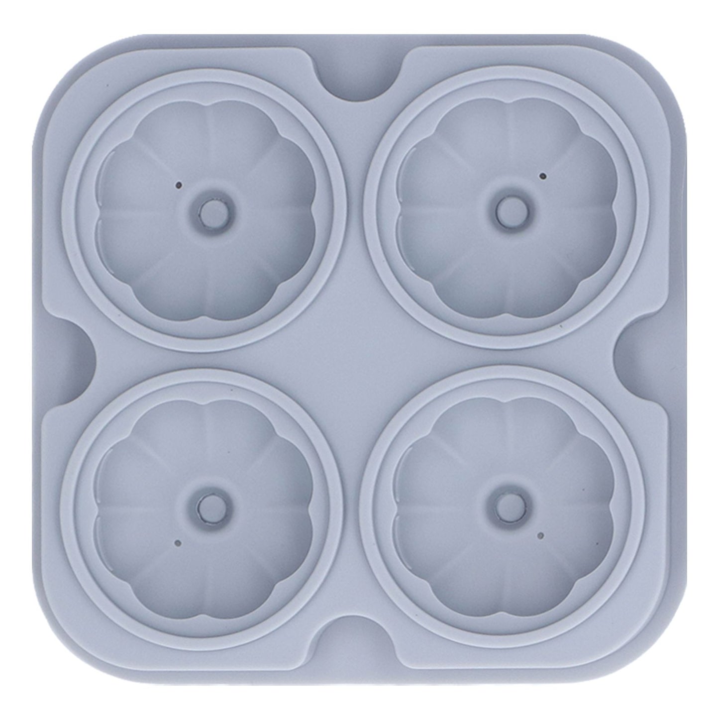 Pumpkin Ice Ball Mold 3D Pumpkin Shape Food Grade Silicone 4 Cells Easy Release Whiskey Ice Mold for Coffee Tea Cocktail Gray