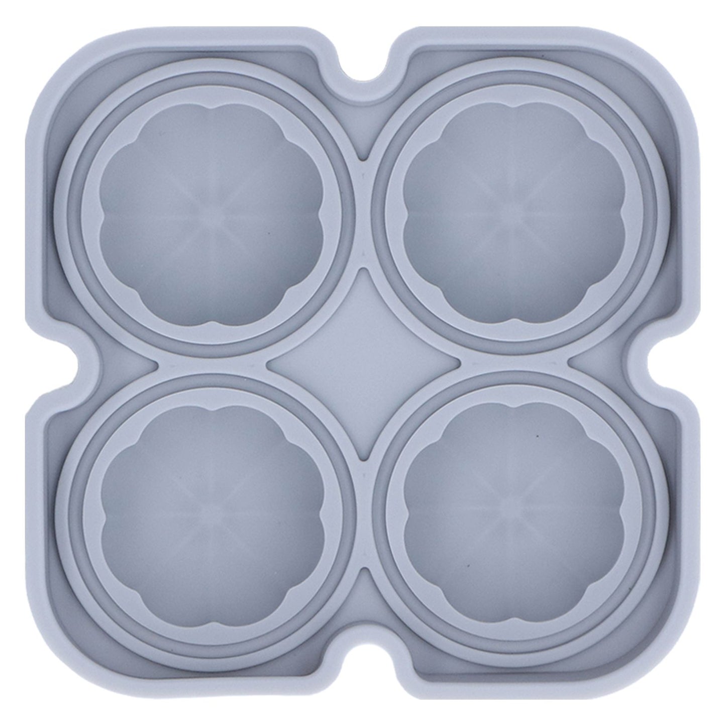 Pumpkin Ice Ball Mold 3D Pumpkin Shape Food Grade Silicone 4 Cells Easy Release Whiskey Ice Mold for Coffee Tea Cocktail Gray