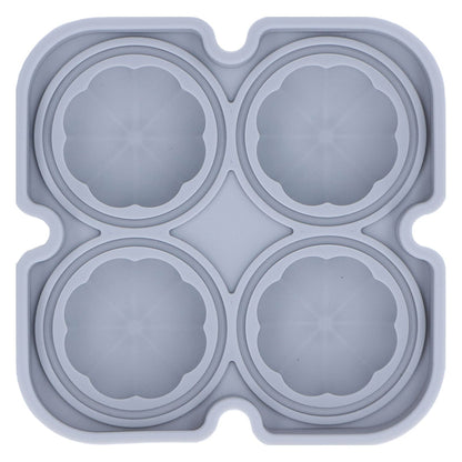 Pumpkin Ice Ball Mold 3D Pumpkin Shape Food Grade Silicone 4 Cells Easy Release Whiskey Ice Mold for Coffee Tea Cocktail Gray