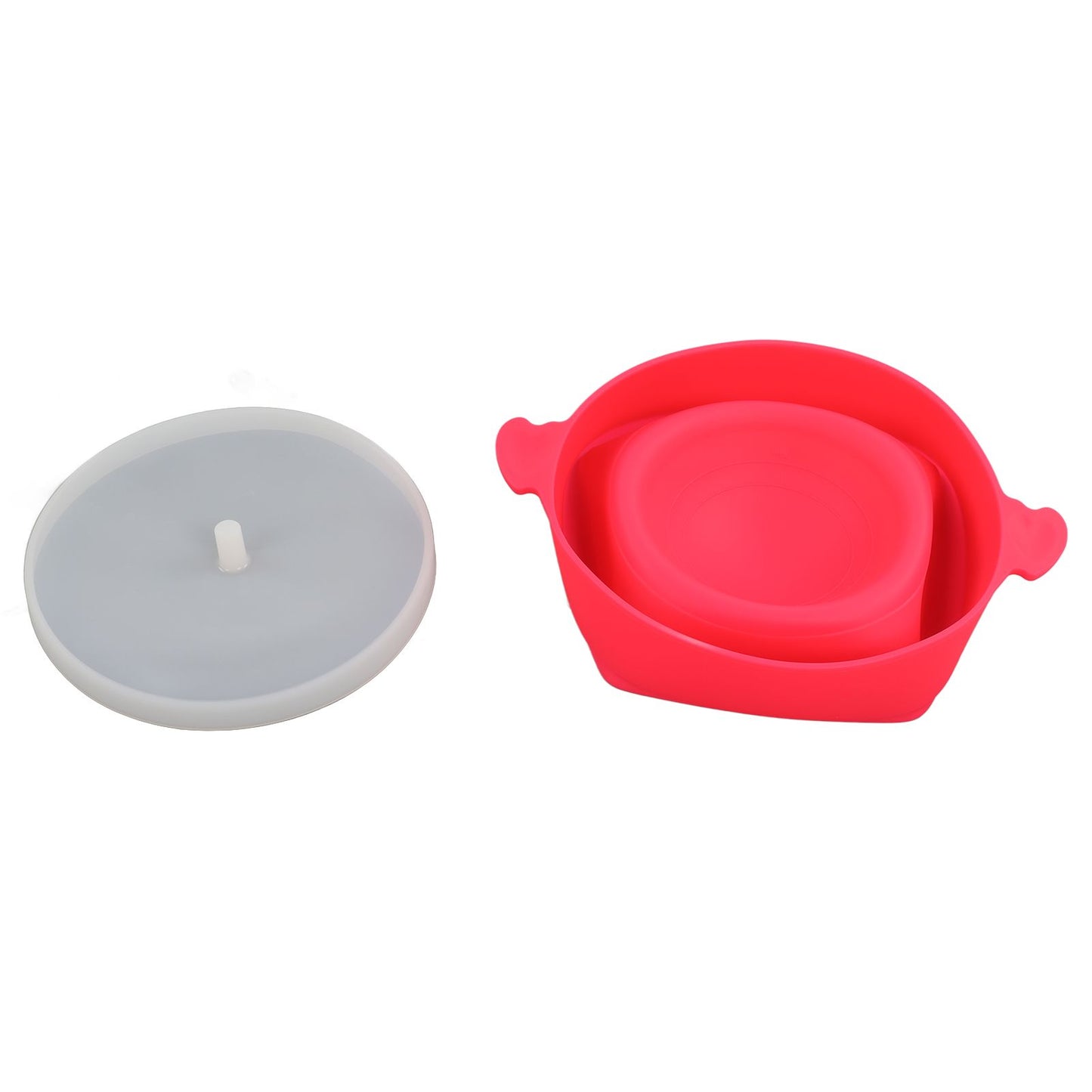 Microwavable Popcorn Bowl with Transparent Lid and Handle Collapsible Silicone Popcorn Maker for Home Rose Red