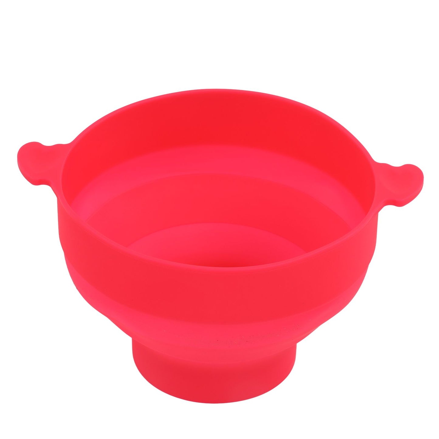 Microwavable Popcorn Bowl with Transparent Lid and Handle Collapsible Silicone Popcorn Maker for Home Rose Red