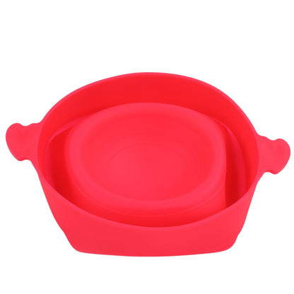 Microwavable Popcorn Bowl with Transparent Lid and Handle Collapsible Silicone Popcorn Maker for Home Rose Red