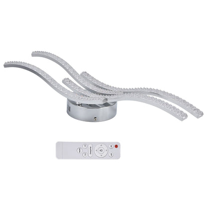 LED Ceiling Light Remote Control Dimming 4 Wavy Ceiling Lamp Tube for Living Room Bedroom AC85‑265V