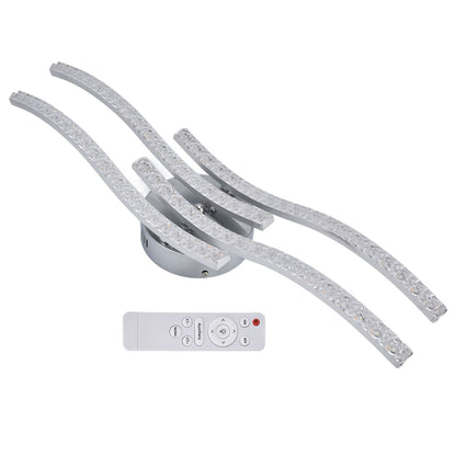LED Ceiling Light Remote Control Dimming 4 Wavy Ceiling Lamp Tube for Living Room Bedroom AC85‑265V