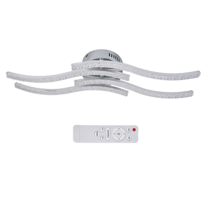 LED Ceiling Light Remote Control Dimming 4 Wavy Ceiling Lamp Tube for Living Room Bedroom AC85‑265V