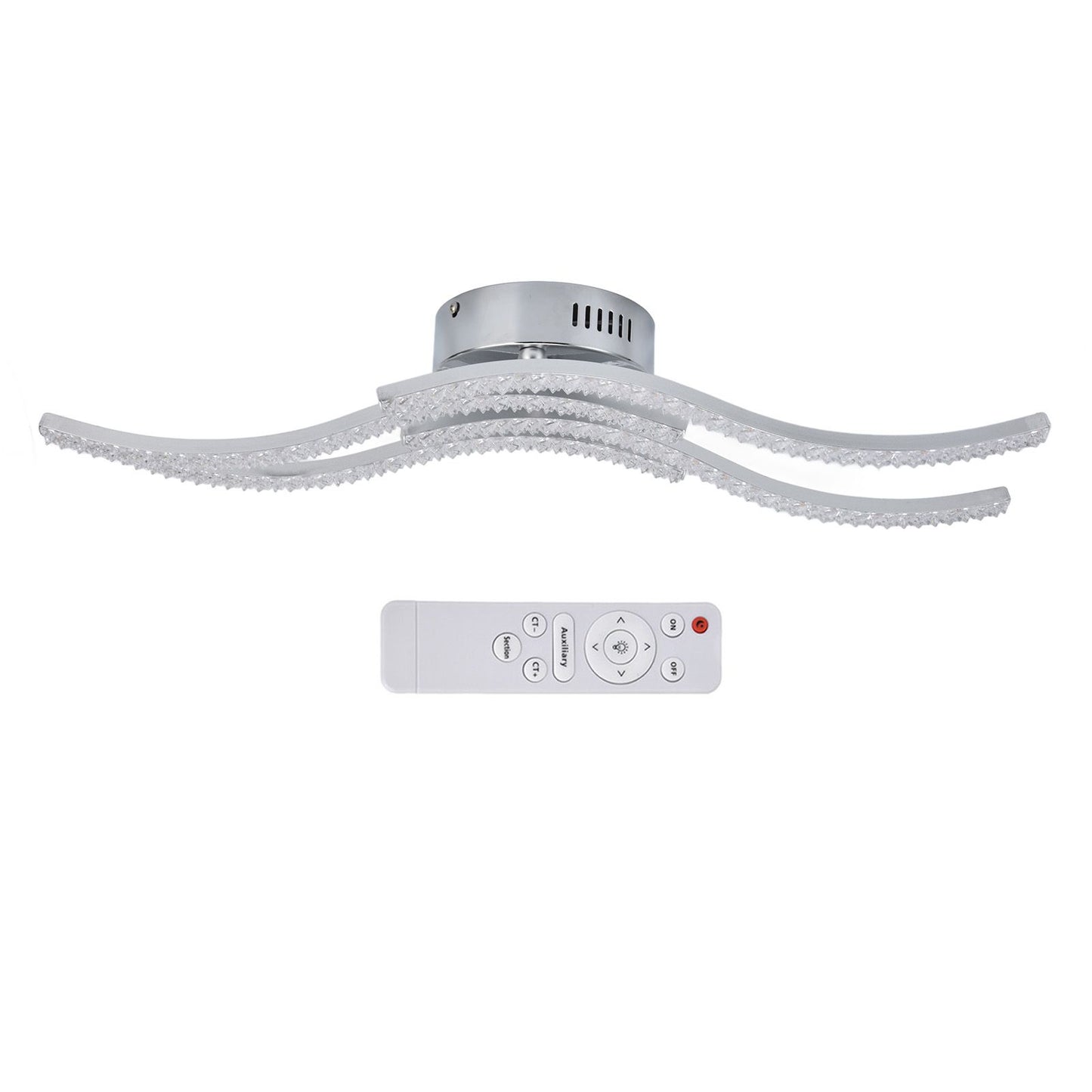 LED Ceiling Light Remote Control Dimming 4 Wavy Ceiling Lamp Tube for Living Room Bedroom AC85‑265V