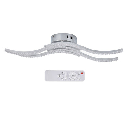 LED Ceiling Light Remote Control Dimming 4 Wavy Ceiling Lamp Tube for Living Room Bedroom AC85‑265V