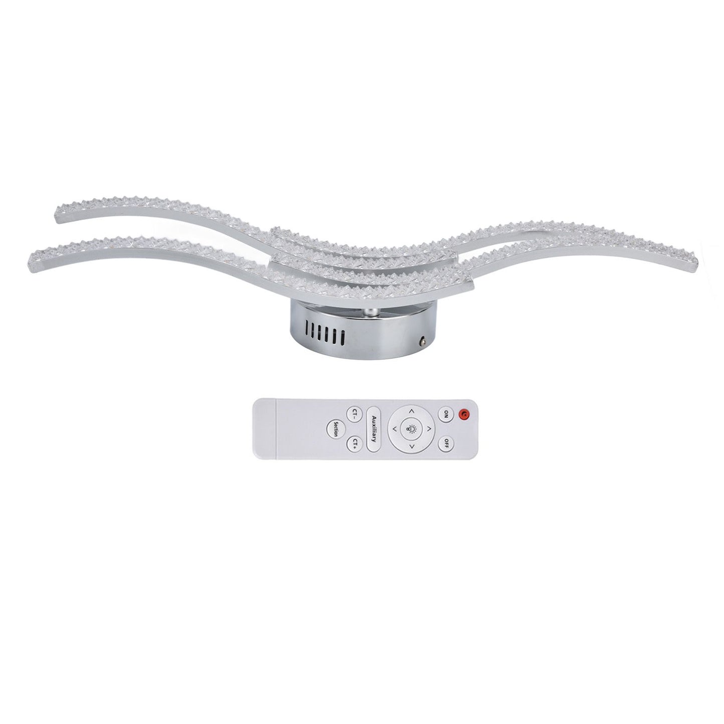 LED Ceiling Light Remote Control Dimming 4 Wavy Ceiling Lamp Tube for Living Room Bedroom AC85‑265V