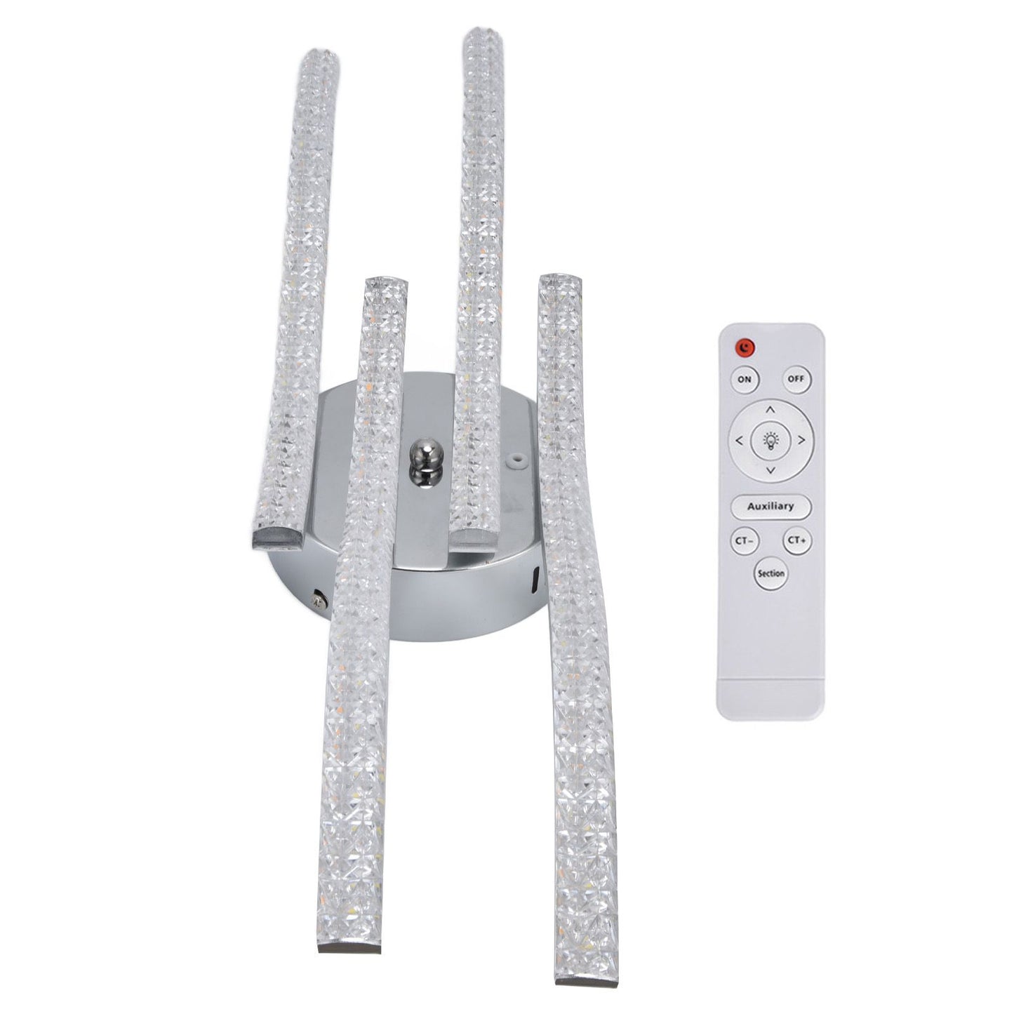 LED Ceiling Light Remote Control Dimming 4 Wavy Ceiling Lamp Tube for Living Room Bedroom AC85‑265V