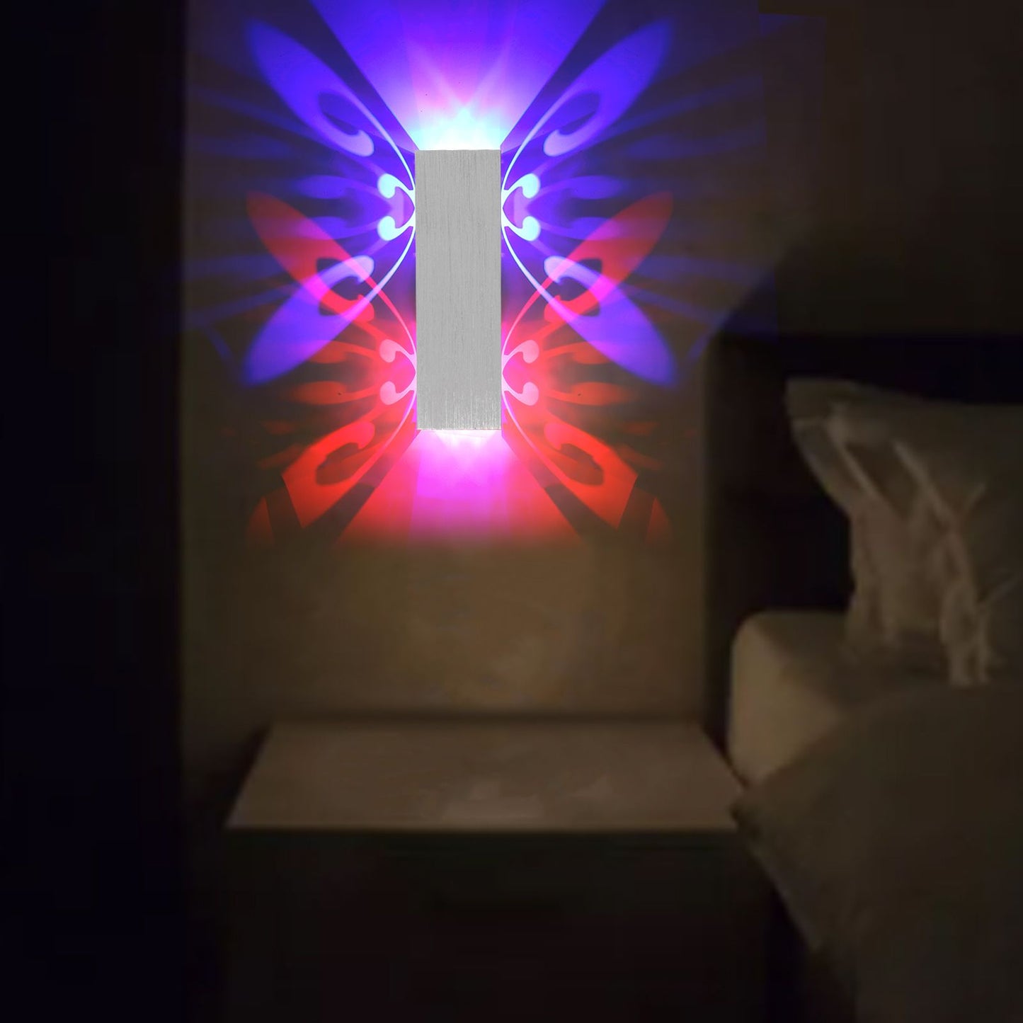 LED Wall Lamp Aluminum Modern Decorative Butterflies 6W Double Head Sconces for Bedrooms Corridor