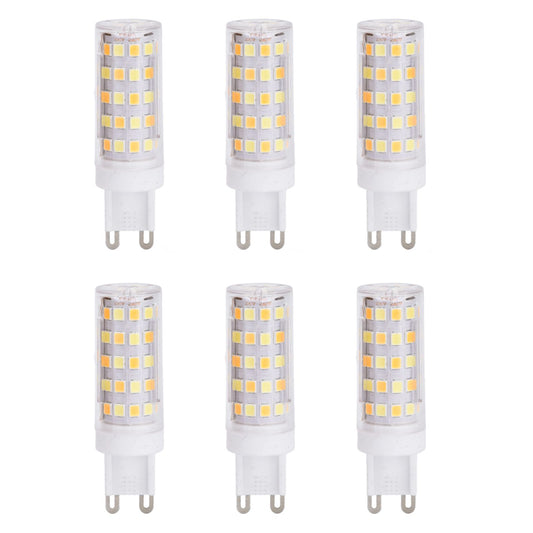 6PCS 66LED G9 Light Bulb 9W 85‑265V Small Ceiling Lamp Bulb 3 Light Color Wall Lamp Bulb for Home
