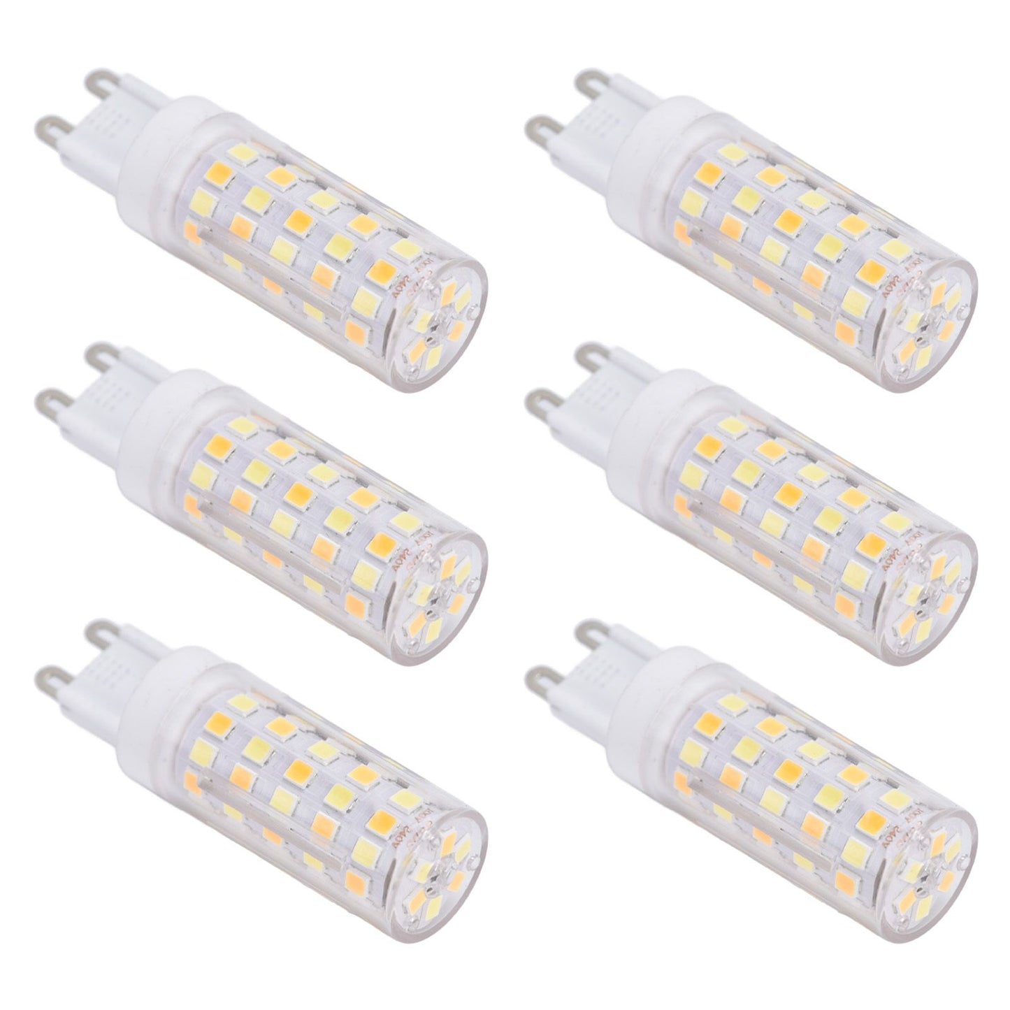 6PCS 66LED G9 Light Bulb 9W 85‑265V Small Ceiling Lamp Bulb 3 Light Color Wall Lamp Bulb for Home