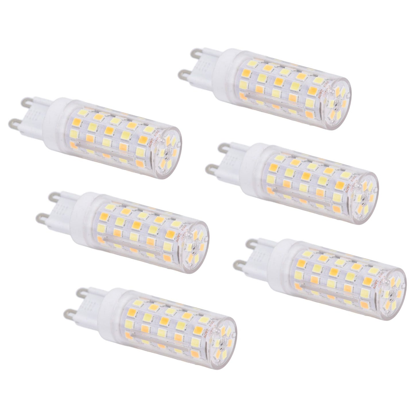 6PCS 66LED G9 Light Bulb 9W 85‑265V Small Ceiling Lamp Bulb 3 Light Color Wall Lamp Bulb for Home