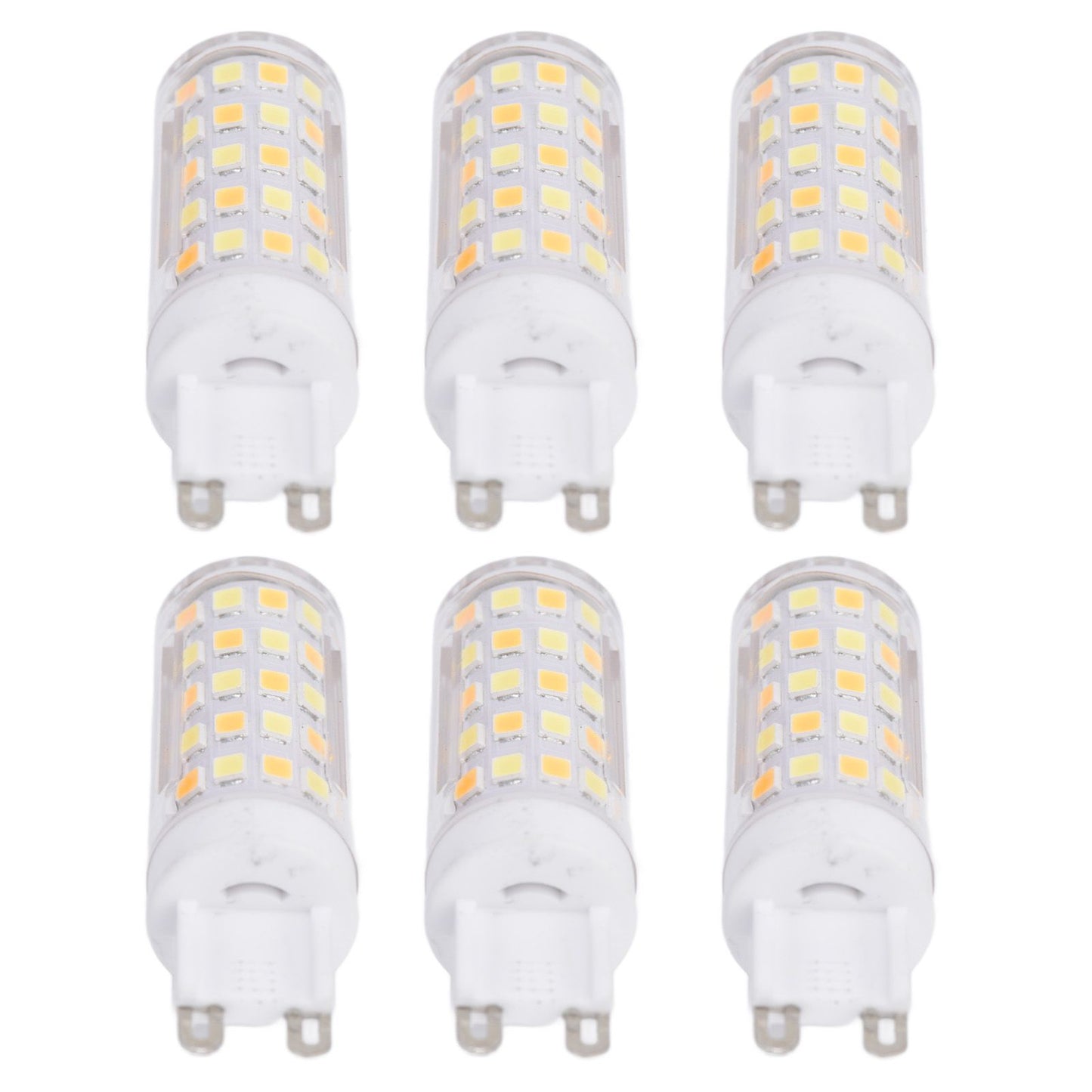 6PCS 66LED G9 Light Bulb 9W 85‑265V Small Ceiling Lamp Bulb 3 Light Color Wall Lamp Bulb for Home