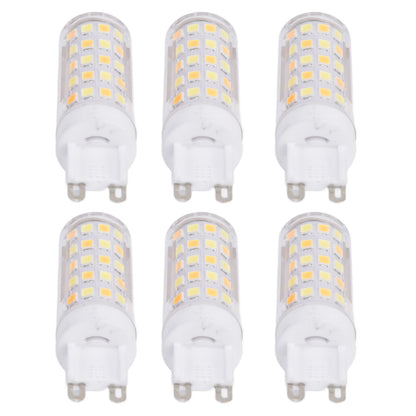 6PCS 66LED G9 Light Bulb 9W 85‑265V Small Ceiling Lamp Bulb 3 Light Color Wall Lamp Bulb for Home