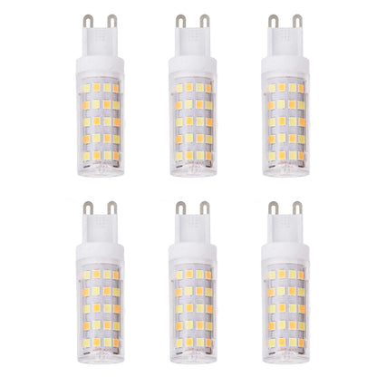 6PCS 66LED G9 Light Bulb 9W 85‑265V Small Ceiling Lamp Bulb 3 Light Color Wall Lamp Bulb for Home