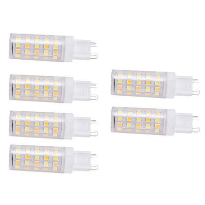 6PCS 66LED G9 Light Bulb 9W 85‑265V Small Ceiling Lamp Bulb 3 Light Color Wall Lamp Bulb for Home