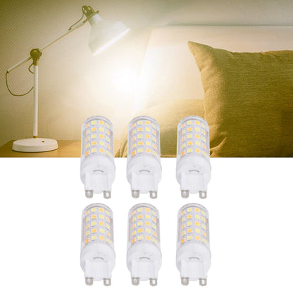 6PCS 66LED G9 Light Bulb 9W 85‑265V Small Ceiling Lamp Bulb 3 Light Color Wall Lamp Bulb for Home