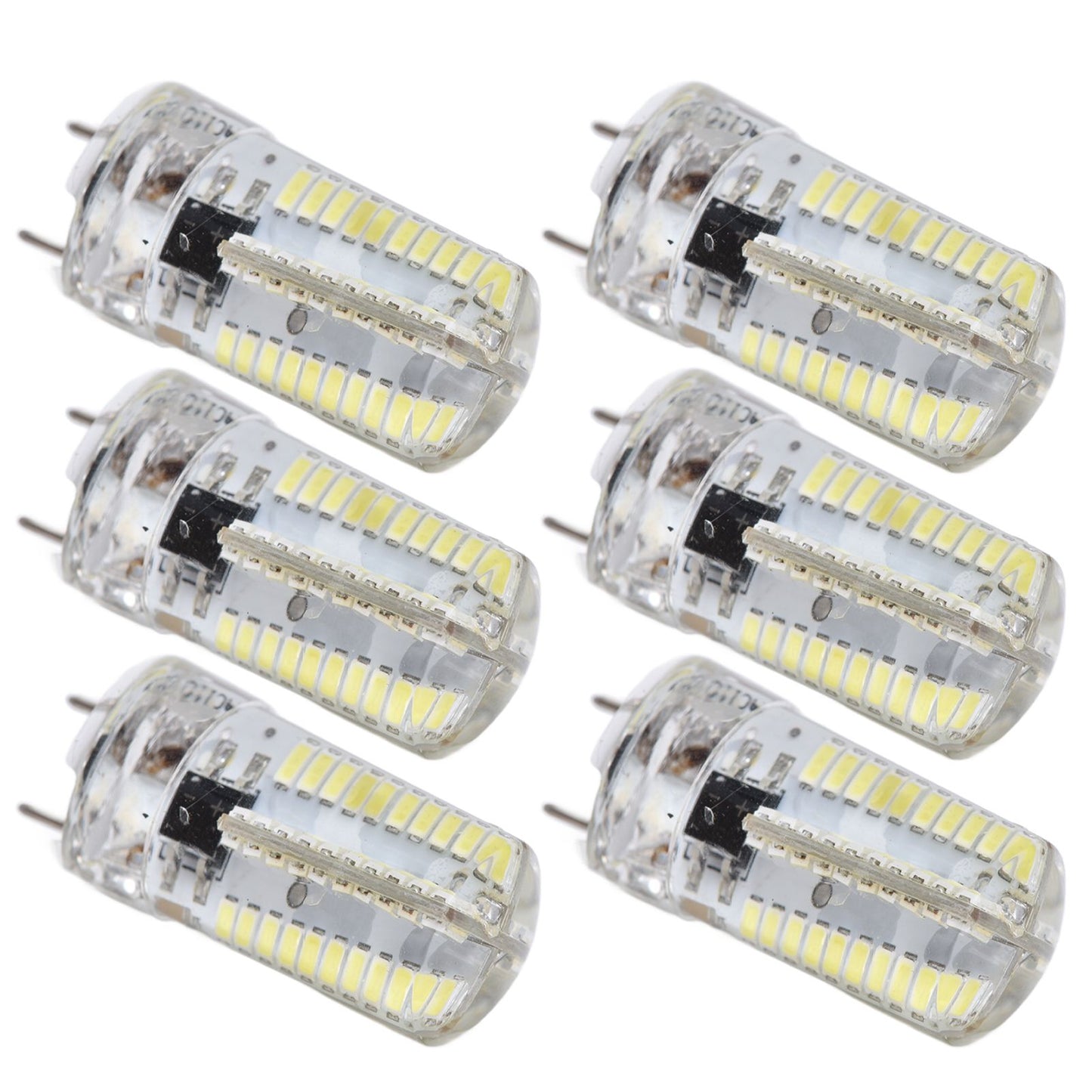 6Pcs G8 Small Bulbs 5W Small Bulb Light Source 80LED for CeilingLamp Wall Lamp Table Lamp 110VWarm Light