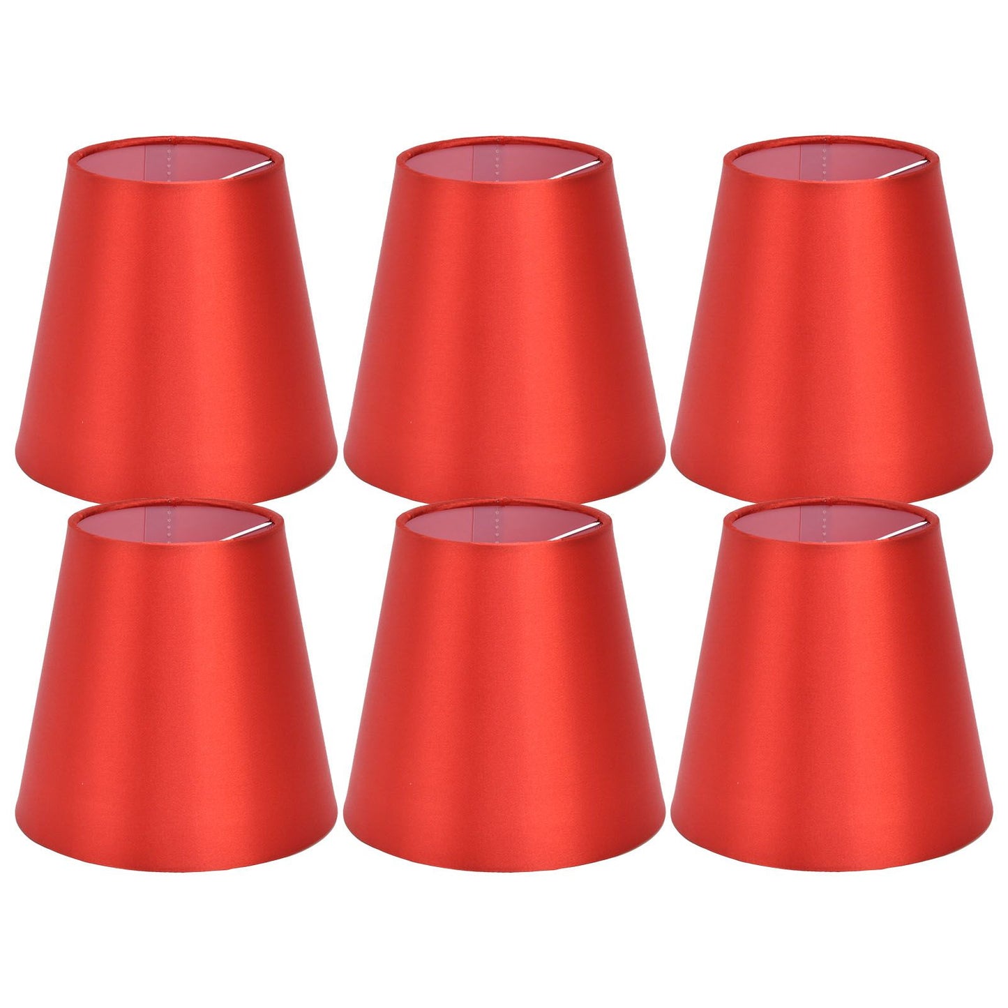 6PCS E14 Lamp Shade Fabric Lampshade Table Lamp Ceiling Lamp Shade for Bedroom Living RoomBright Red PX150
