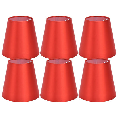 6PCS E14 Lamp Shade Fabric Lampshade Table Lamp Ceiling Lamp Shade for Bedroom Living RoomBright Red PX150
