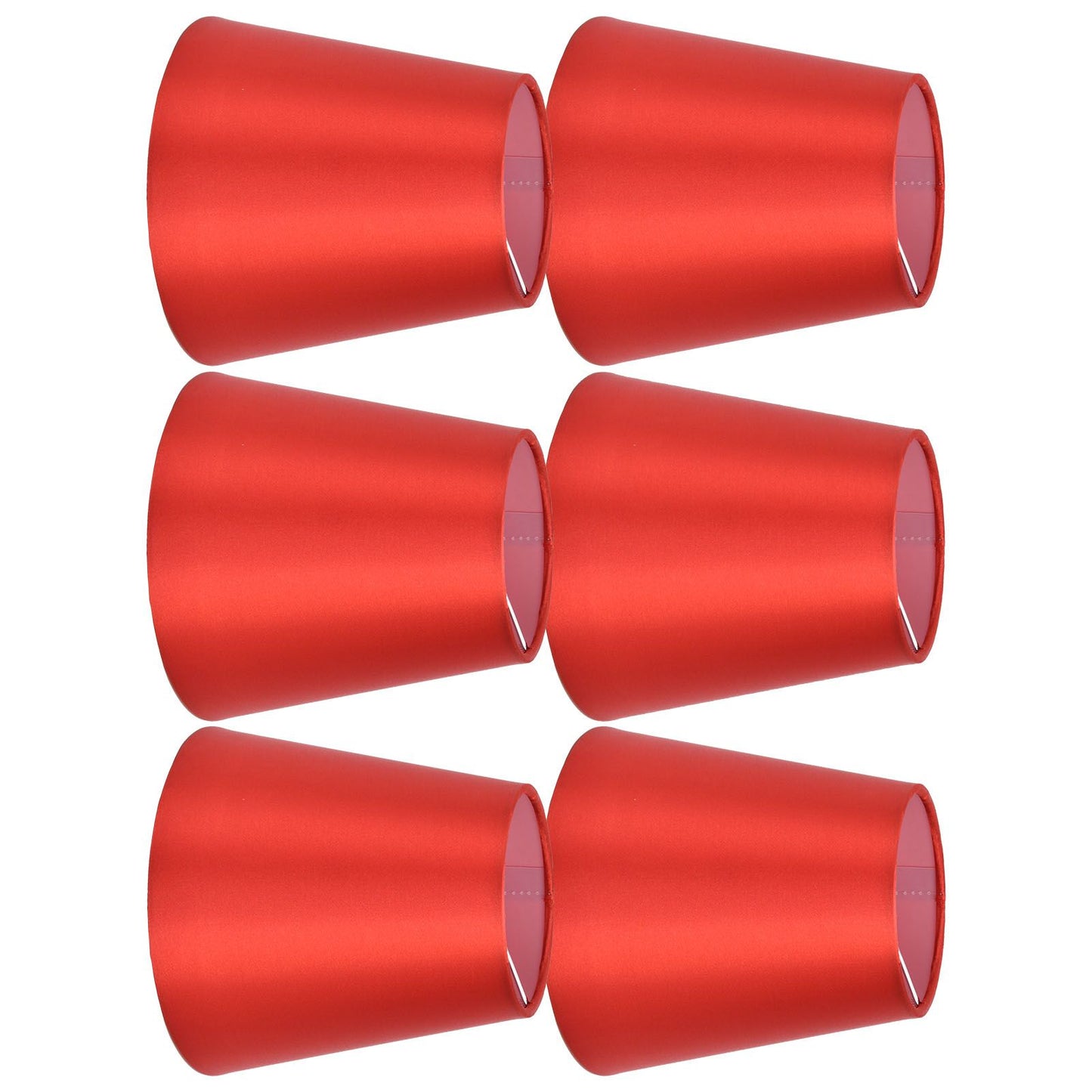 6PCS E14 Lamp Shade Fabric Lampshade Table Lamp Ceiling Lamp Shade for Bedroom Living RoomBright Red PX150