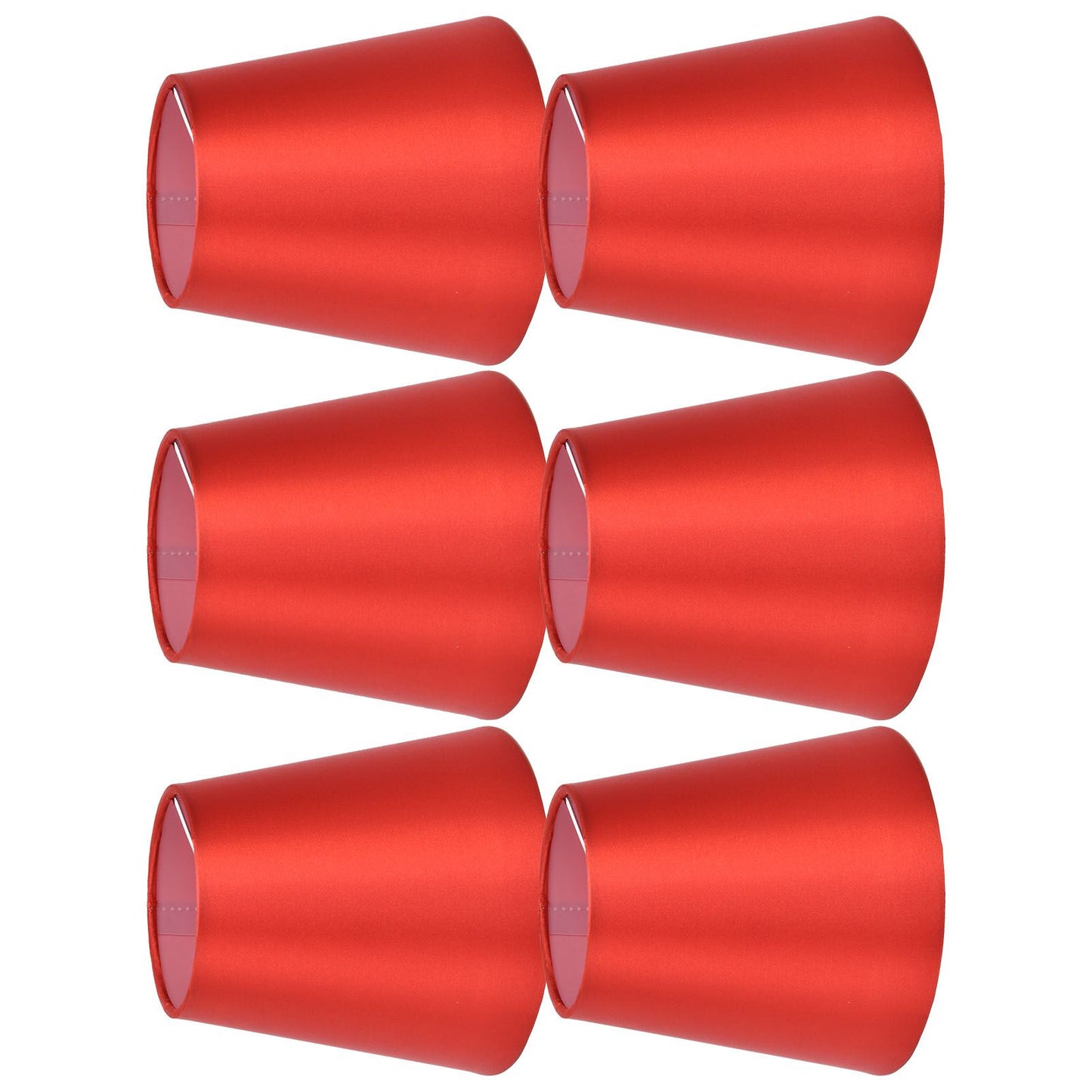 6PCS E14 Lamp Shade Fabric Lampshade Table Lamp Ceiling Lamp Shade for Bedroom Living RoomBright Red PX150