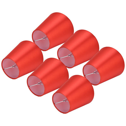 6PCS E14 Lamp Shade Fabric Lampshade Table Lamp Ceiling Lamp Shade for Bedroom Living RoomBright Red PX150