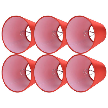 6PCS E14 Lamp Shade Fabric Lampshade Table Lamp Ceiling Lamp Shade for Bedroom Living RoomBright Red PX150