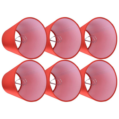 6PCS E14 Lamp Shade Fabric Lampshade Table Lamp Ceiling Lamp Shade for Bedroom Living RoomBright Red PX150