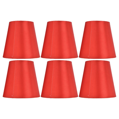 6PCS E14 Lamp Shade Fabric Lampshade Table Lamp Ceiling Lamp Shade for Bedroom Living RoomBright Red PX150