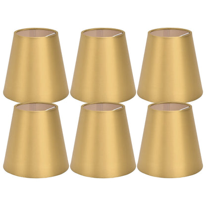 6PCS E14 Lamp Shade Fabric Lampshade Table Lamp Ceiling Lamp Shade for Bedroom Living RoomGold PX153
