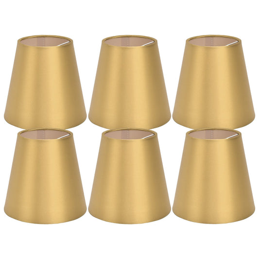 6PCS E14 Lamp Shade Fabric Lampshade Table Lamp Ceiling Lamp Shade for Bedroom Living RoomGold PX153