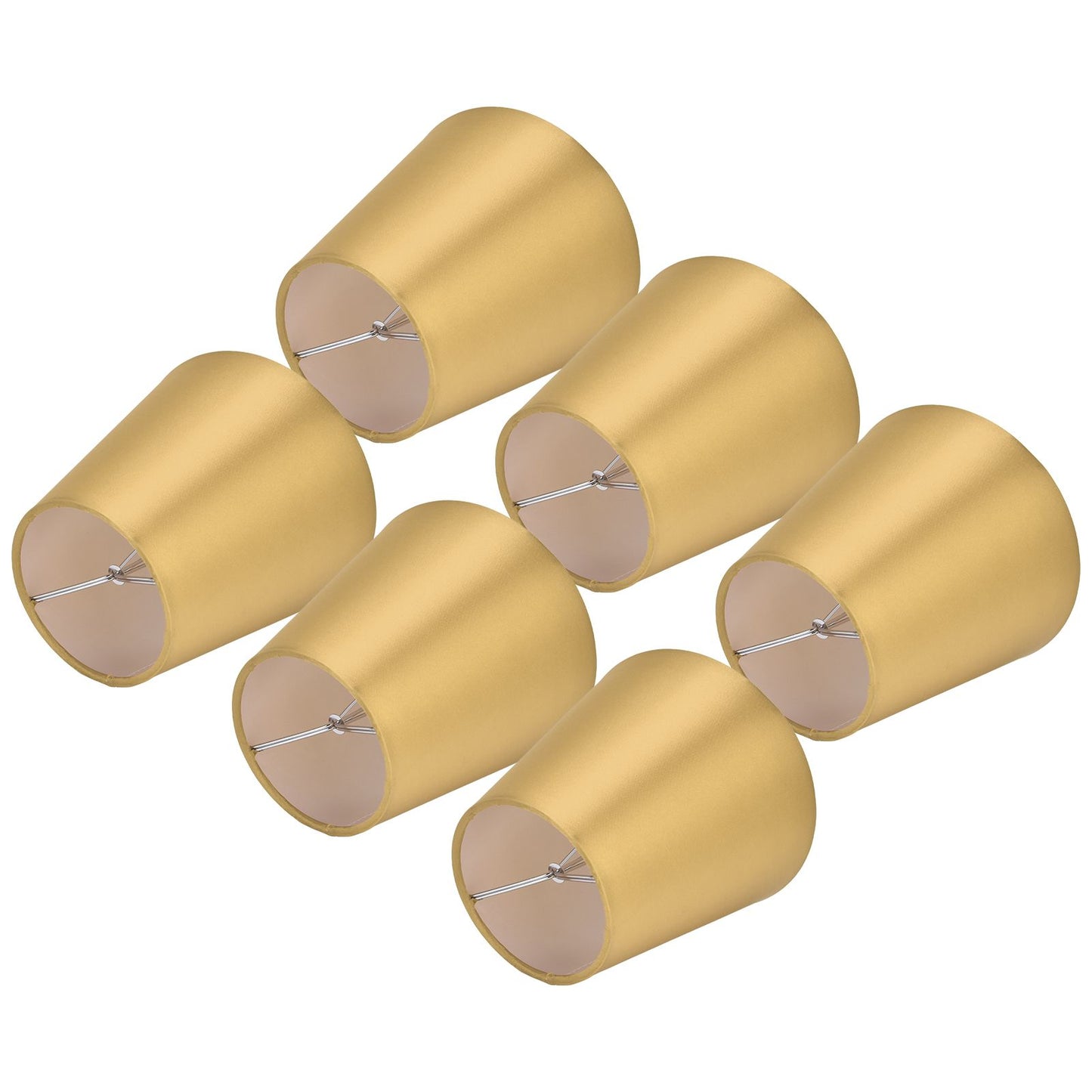 6PCS E14 Lamp Shade Fabric Lampshade Table Lamp Ceiling Lamp Shade for Bedroom Living RoomGold PX153