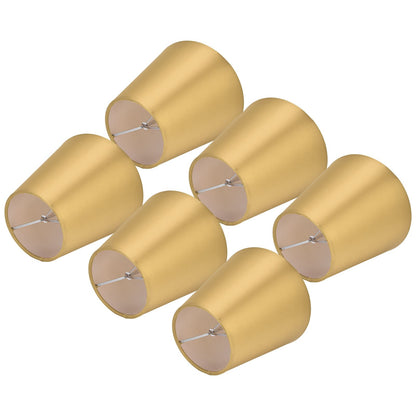 6PCS E14 Lamp Shade Fabric Lampshade Table Lamp Ceiling Lamp Shade for Bedroom Living RoomGold PX153