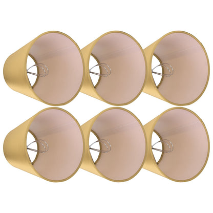 6PCS E14 Lamp Shade Fabric Lampshade Table Lamp Ceiling Lamp Shade for Bedroom Living RoomGold PX153