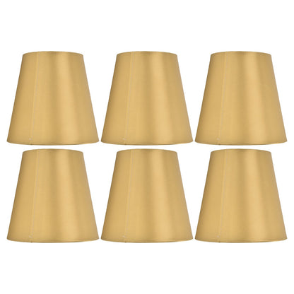 6PCS E14 Lamp Shade Fabric Lampshade Table Lamp Ceiling Lamp Shade for Bedroom Living RoomGold PX153