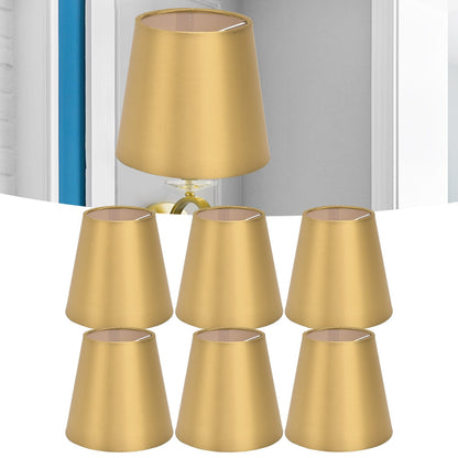 6PCS E14 Lamp Shade Fabric Lampshade Table Lamp Ceiling Lamp Shade for Bedroom Living RoomGold PX153