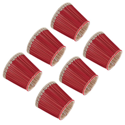 Small Lamp Shade Fabric Wine Red Golden Edge Lampshade for E14 Table Chandelier Wall Lamp